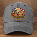 250th Anniversary Bald Eagle Statue Of Liberty And Flag Patriotic Design - Personalized Custom Washed Denim Cap - INDE185_WDCAP
