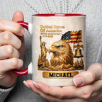 United States Of America 250th Anniversary Eagle And Liberty Bell - Personalized Custom Accent Mug - INDE233_AMUG