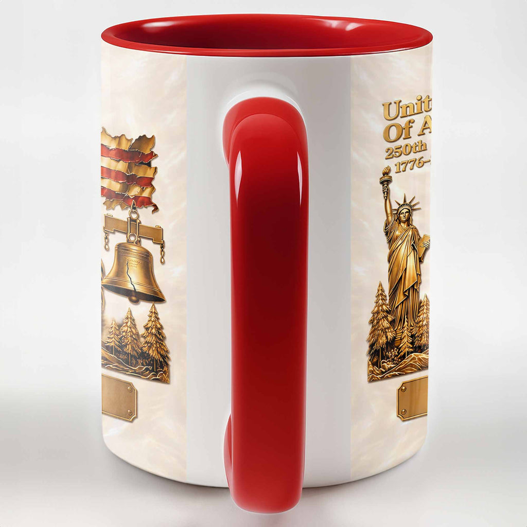 United States Of America 250th Anniversary Eagle And Liberty Bell - Personalized Custom Accent Mug - INDE233_AMUG