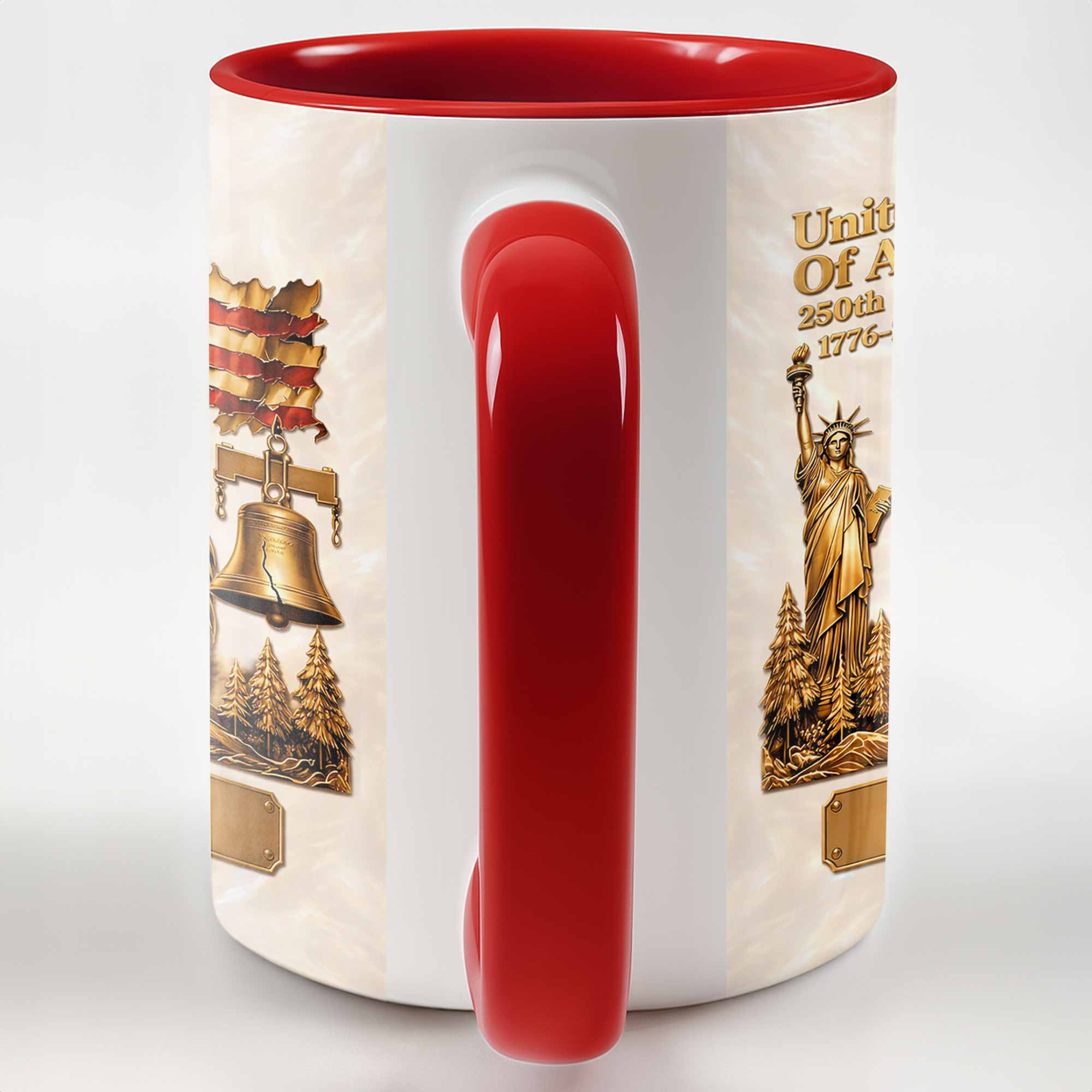 United States Of America 250th Anniversary Eagle And Liberty Bell - Personalized Custom Accent Mug - INDE233_AMUG