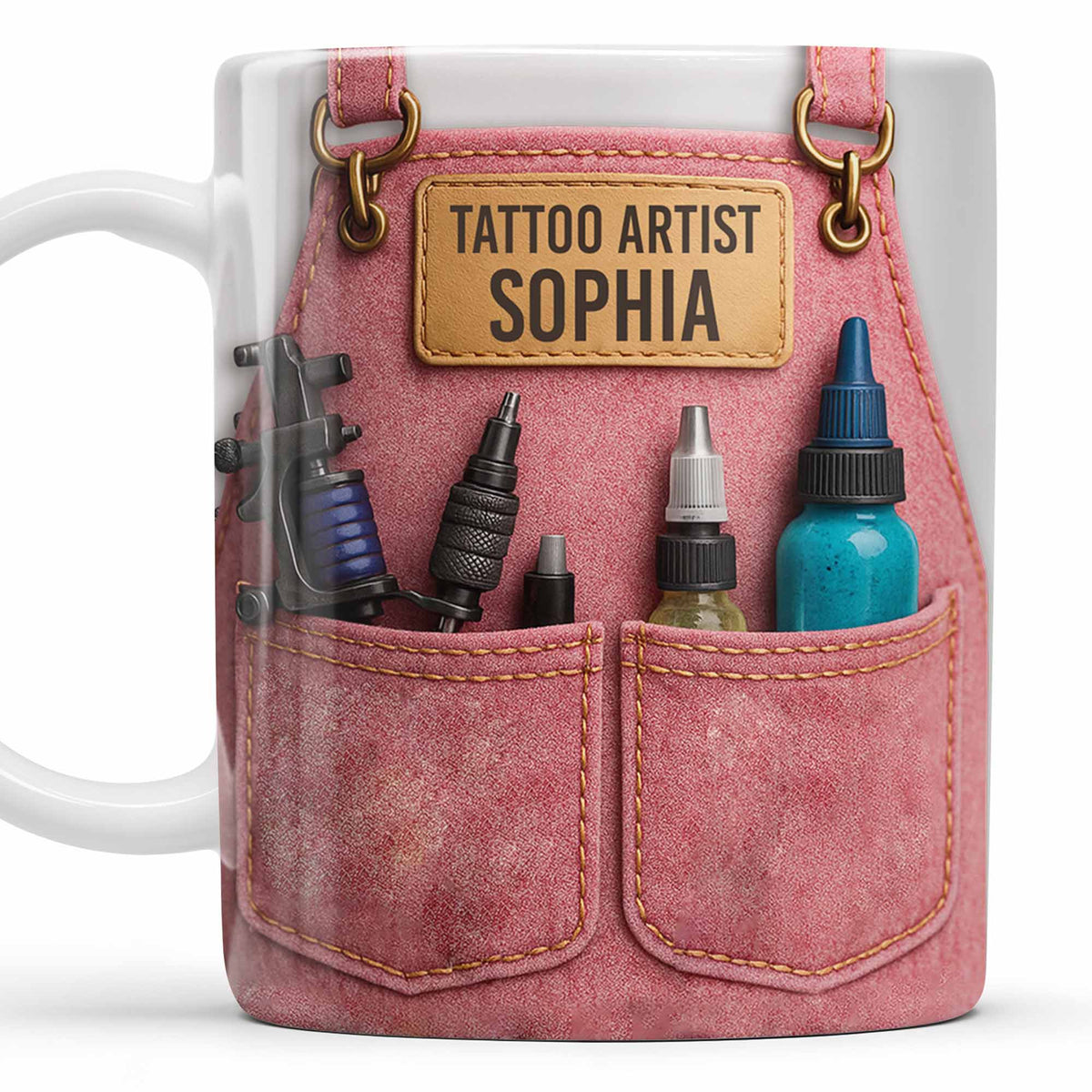 Tattoo Artist Customized Name With Tattoo Machines And Ink Bottles