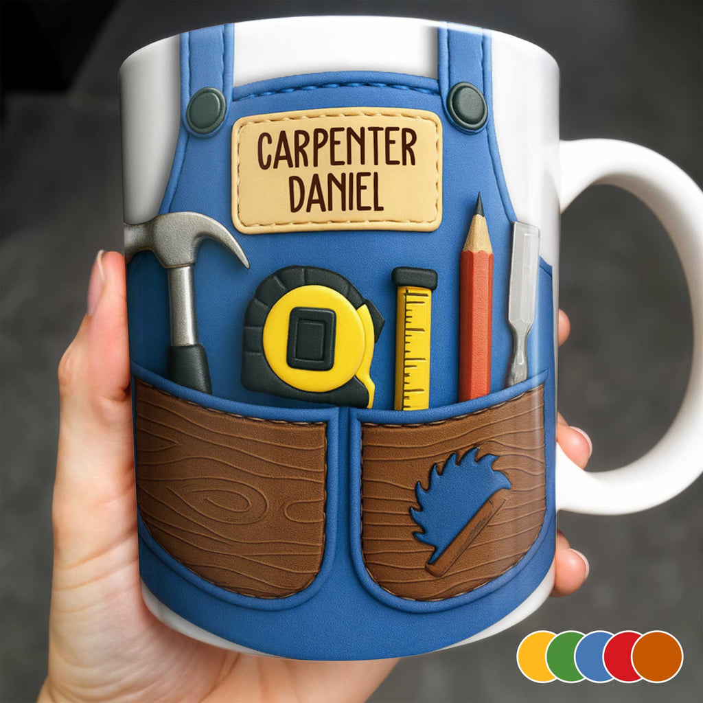 Carpenter Daniel Hammer, Tape Measure, Pencil, Saw