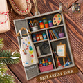 Best Artist Ever Paintbrushes And Canvas - Personalized Double Layer Wood Ornament - JBS019_DWO