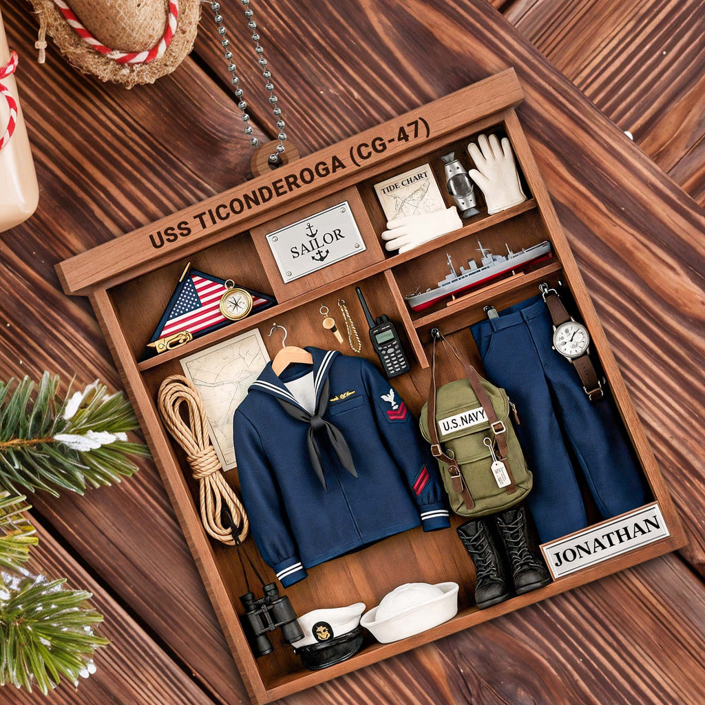 USS Ticonderoga CG-47, Military Jacket, Hat, Boots