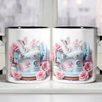 Celebrate Creativity With Sewing Machine and Roses Design