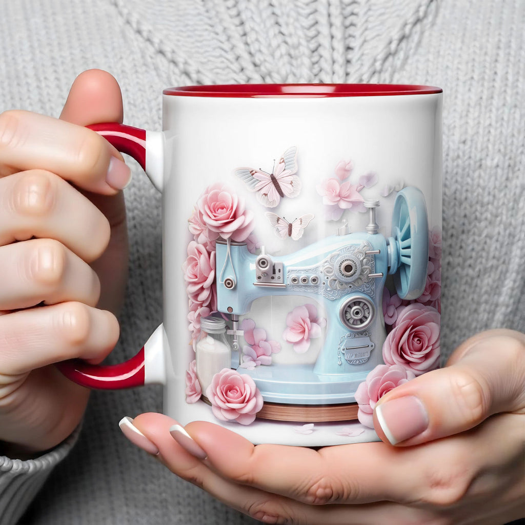 Celebrate Creativity With Sewing Machine and Roses Design