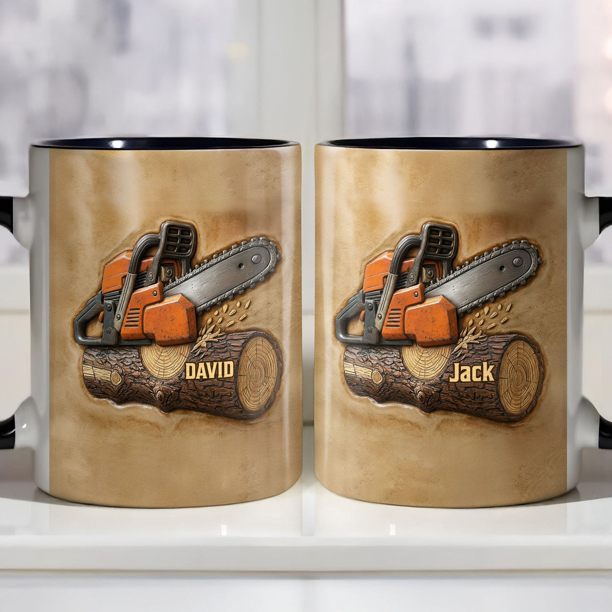 Custom Chainsaw And Log Design