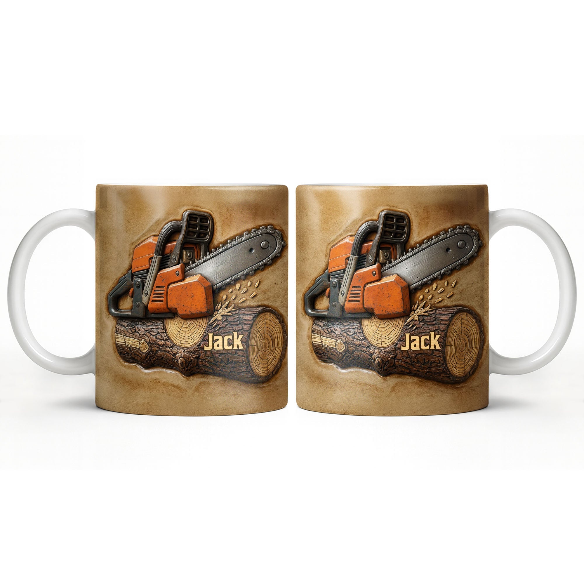 Rugged Chainsaw And Wood Design