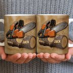 Rugged Chainsaw And Wood Design