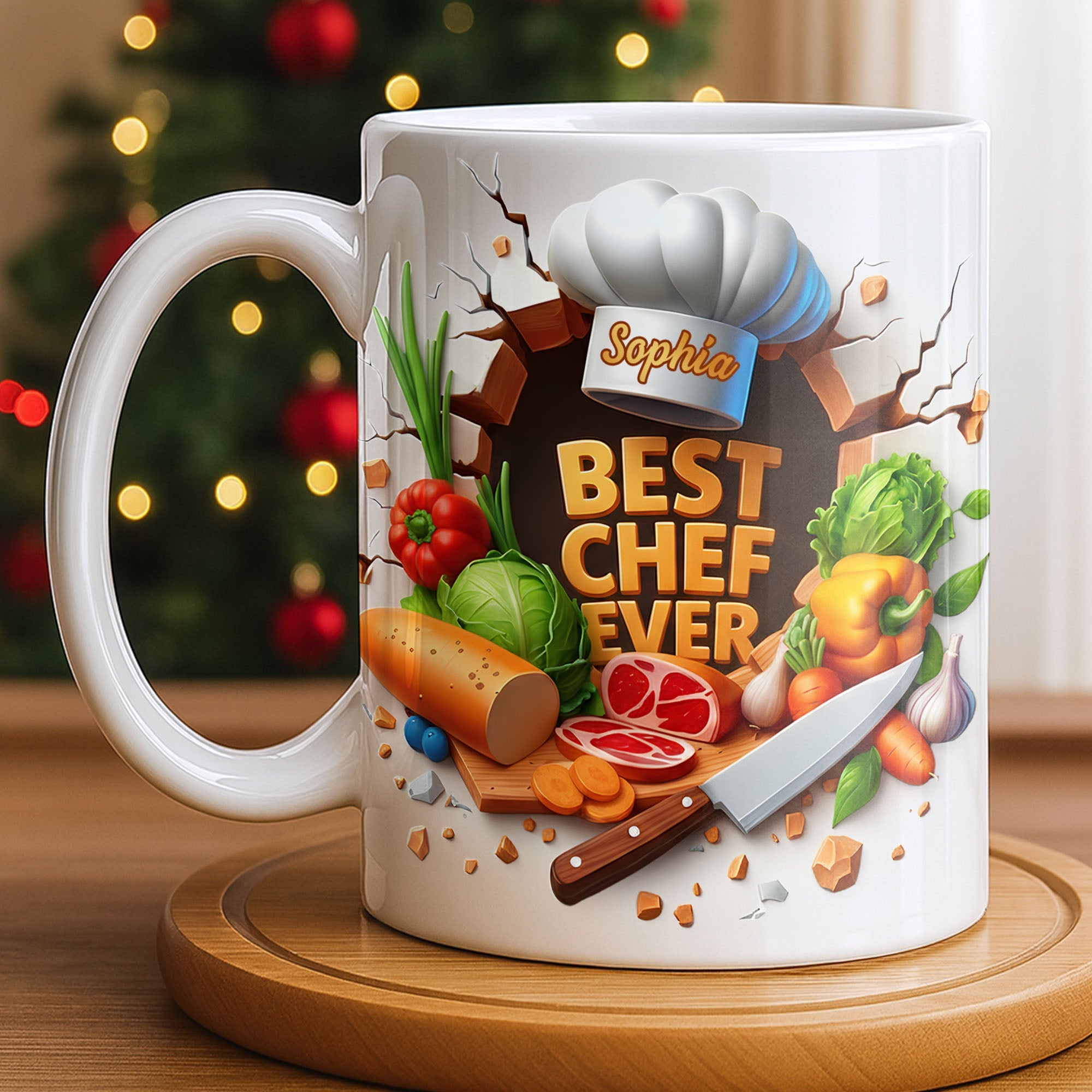 Best Chef Ever With Chef Hat And Vegetables