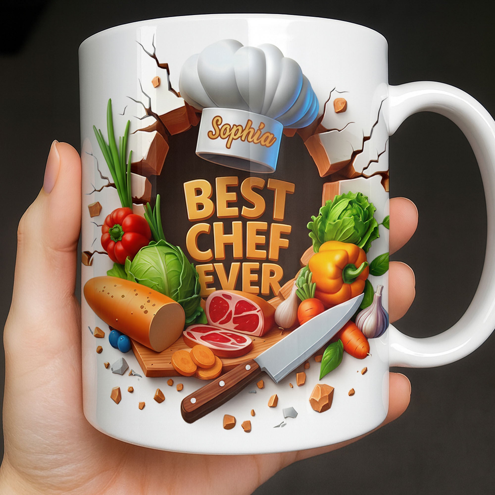 Best Chef Ever With Chef Hat And Vegetables