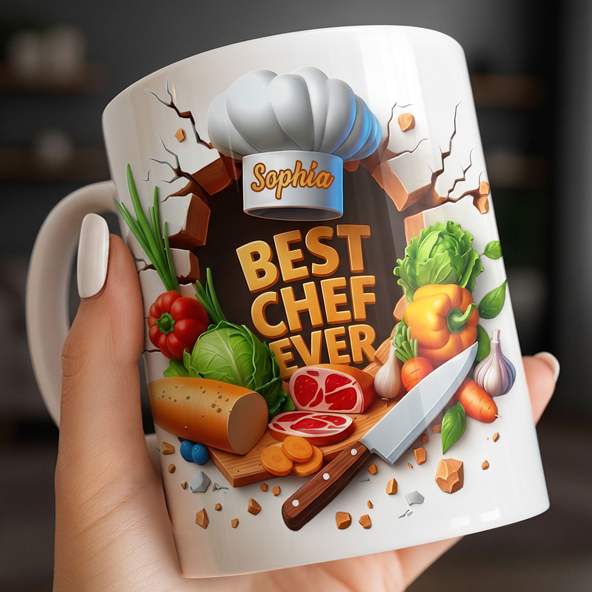 Best Chef Ever With Chef Hat And Vegetables