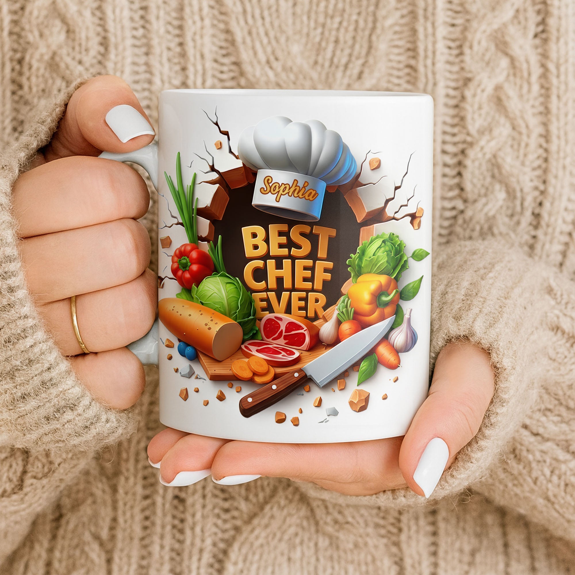 Best Chef Ever With Chef Hat And Vegetables