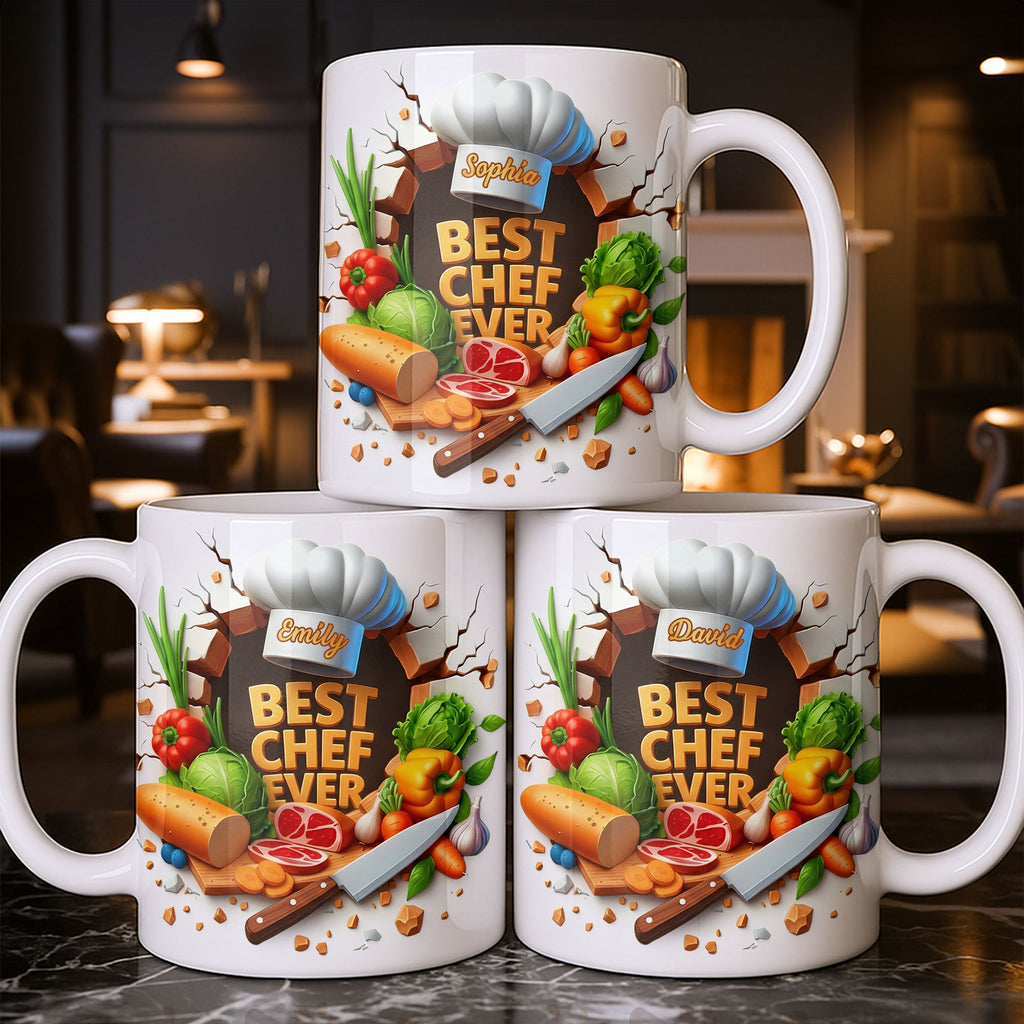 Best Chef Ever With Chef Hat And Vegetables - Personalized Custom Coffee Mug - JBS071_MG