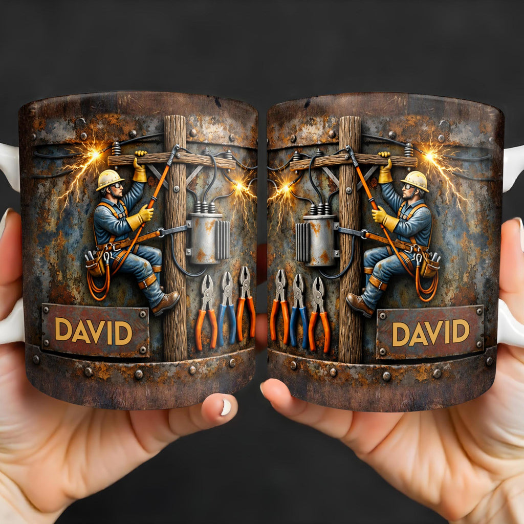 Celebrate The Hardworking Lineman With A Custom Mug