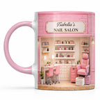 My Nail Salon With Pink Interior And Polish Bottles
