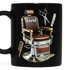 Master Barber At Your Service With Professional Barber Chair And Tools