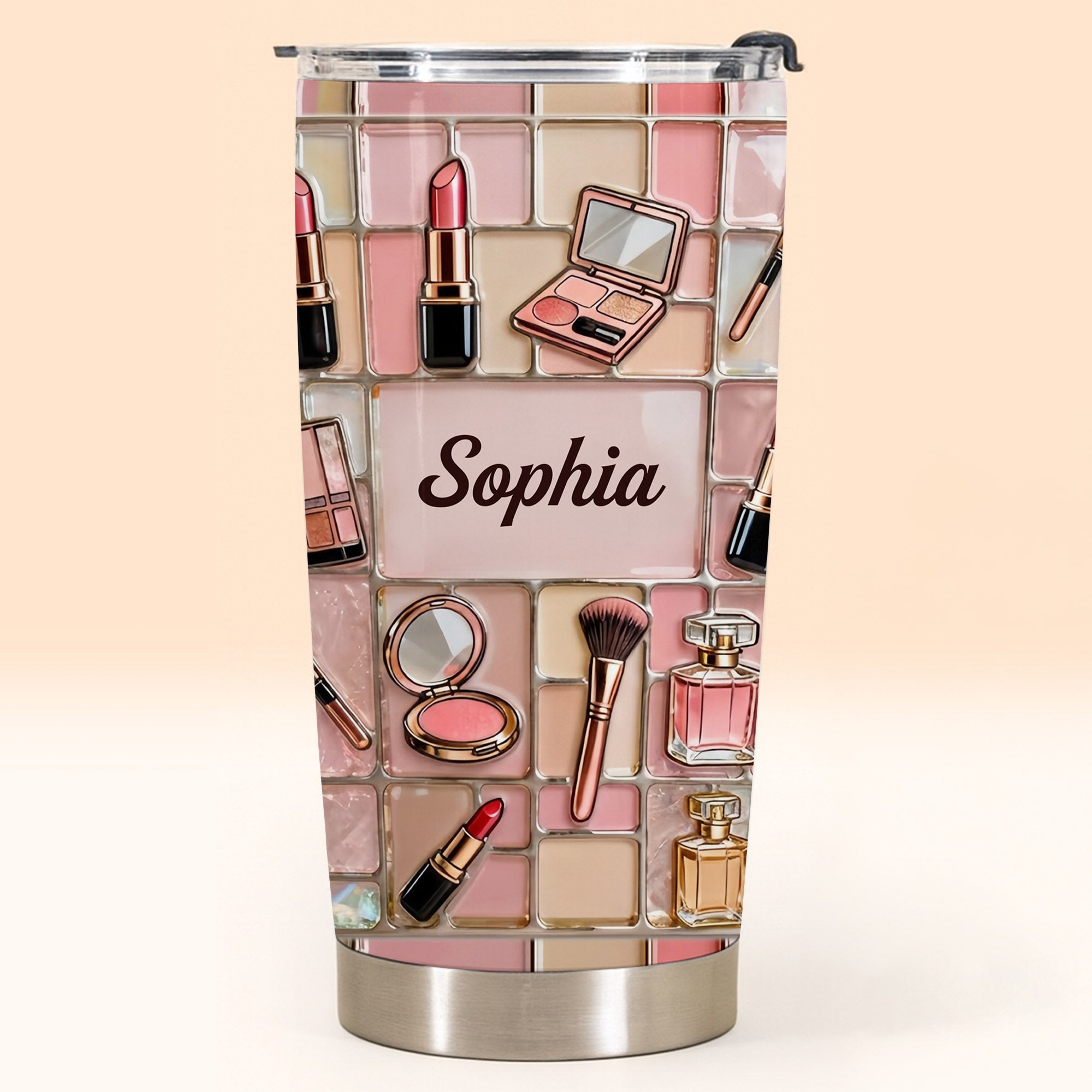 Just A Girl Who Loves Make Up With Lipstick And Cosmetic Palette
