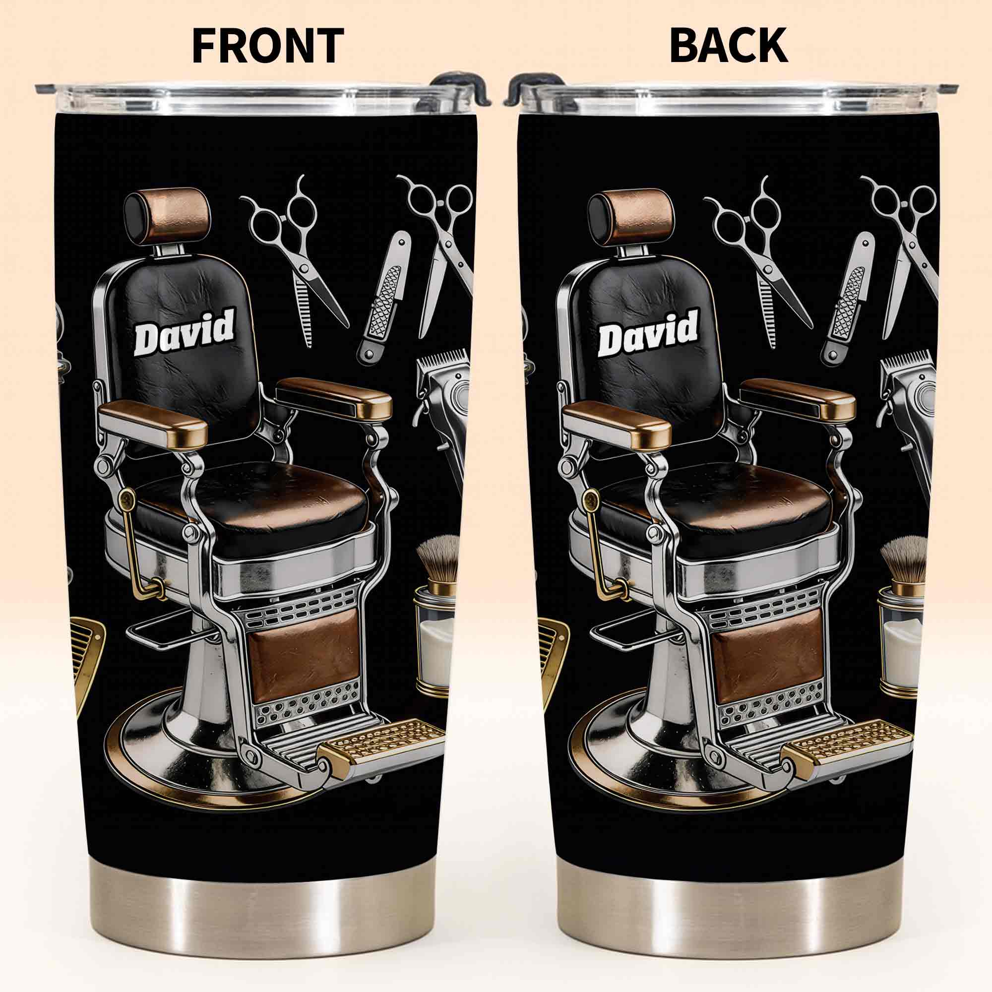 Vintage Barber Shop Tools And Professional Chair Personalized Design