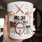 A Drummer's Heart Beats With Rhythm Custom Drum Set And Music Notes