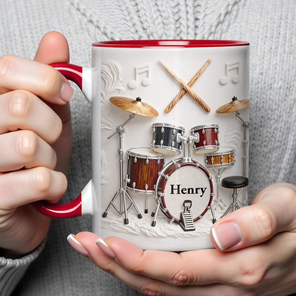 A Drummer's Heart Beats With Rhythm Custom Drum Set And Music Notes