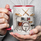 A Drummer's Heart Beats With Rhythm Custom Drum Set And Music Notes