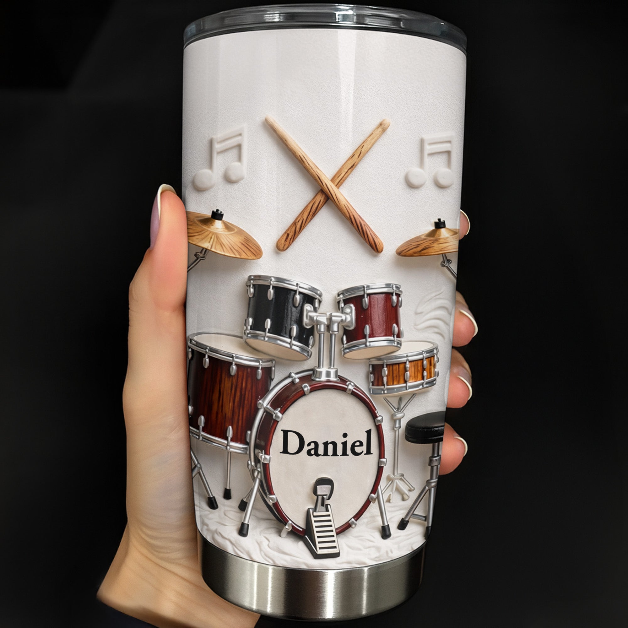 A Passion For Rhythm Drum Set And Musical Notes