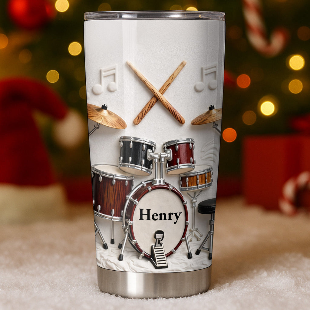 A Passion For Rhythm Drum Set And Musical Notes