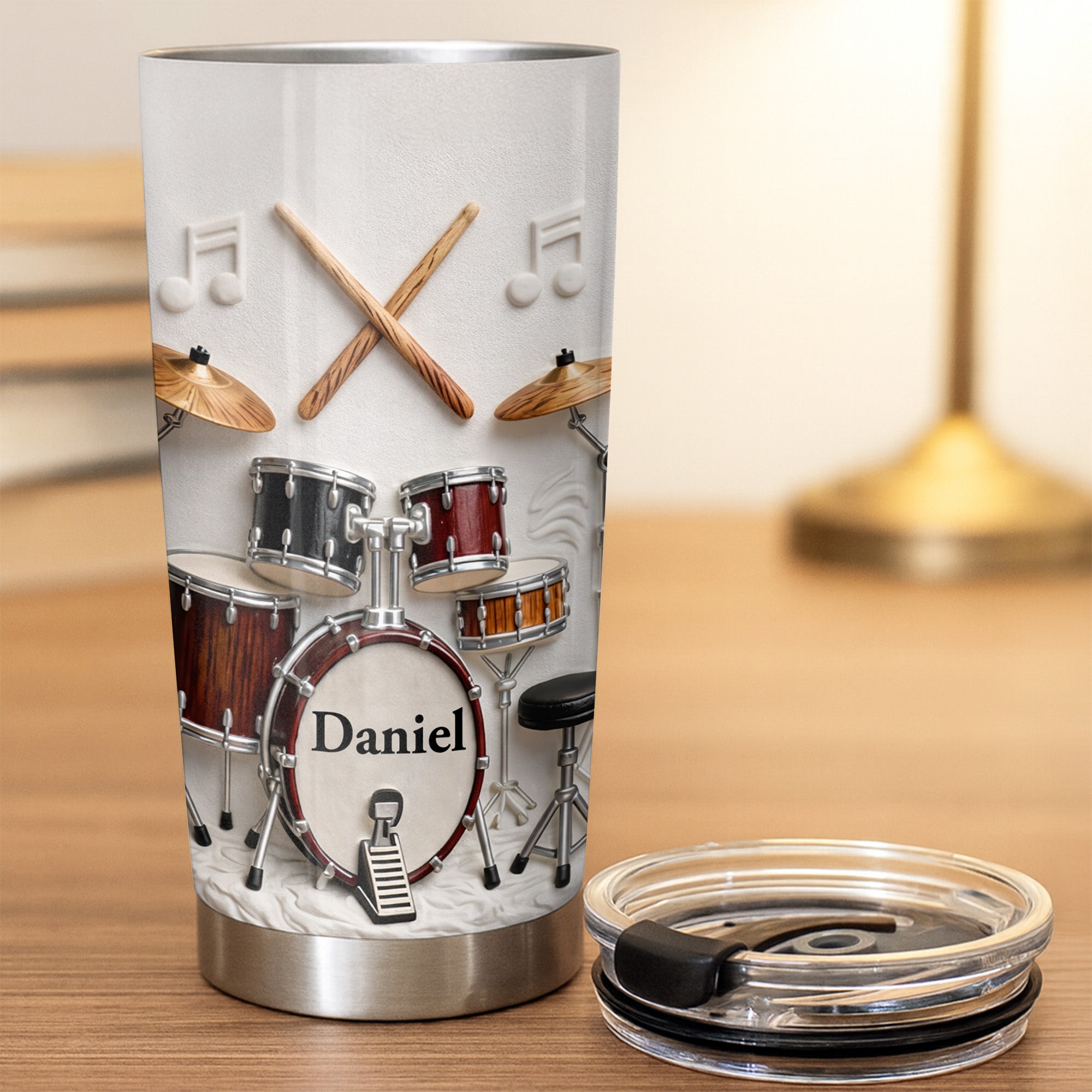 A Passion For Rhythm Drum Set And Musical Notes