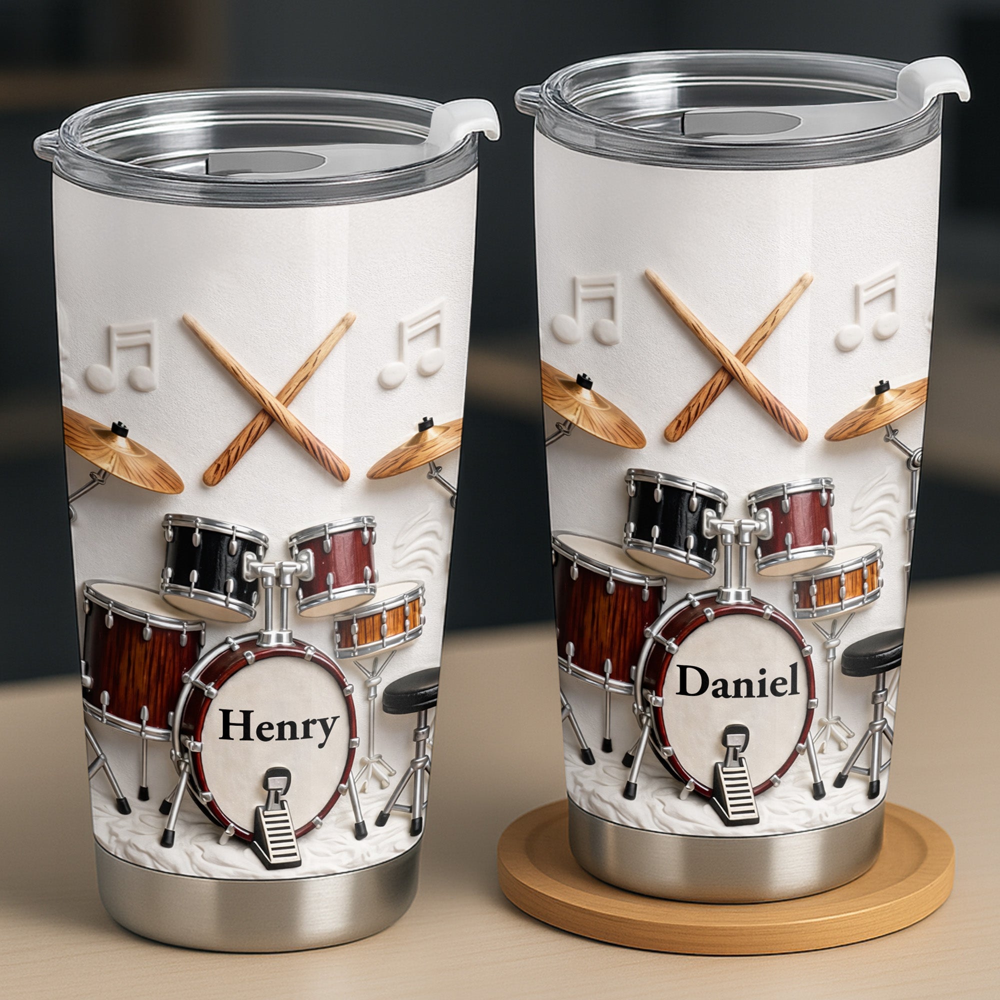 A Passion For Rhythm Drum Set And Musical Notes