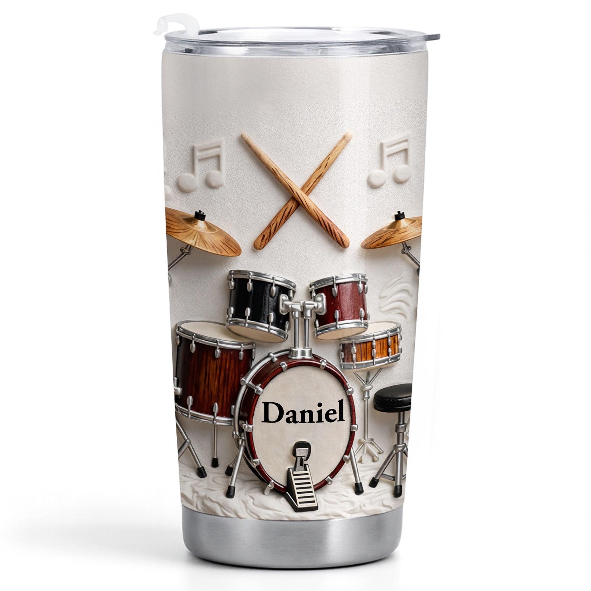 A Passion For Rhythm Drum Set And Musical Notes