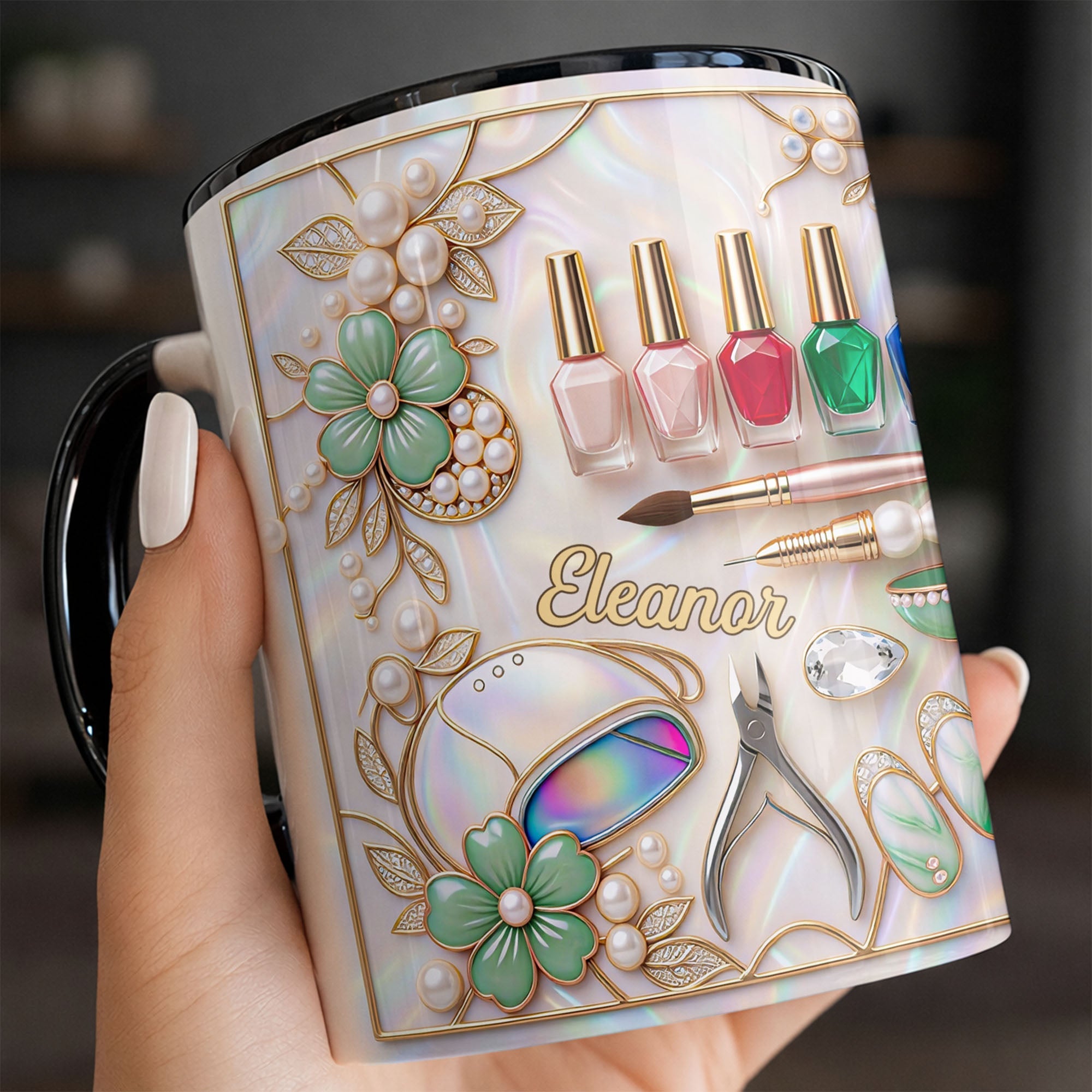 Nail Artist Life, Personalized Custom Accent Mug, Gift For Nail