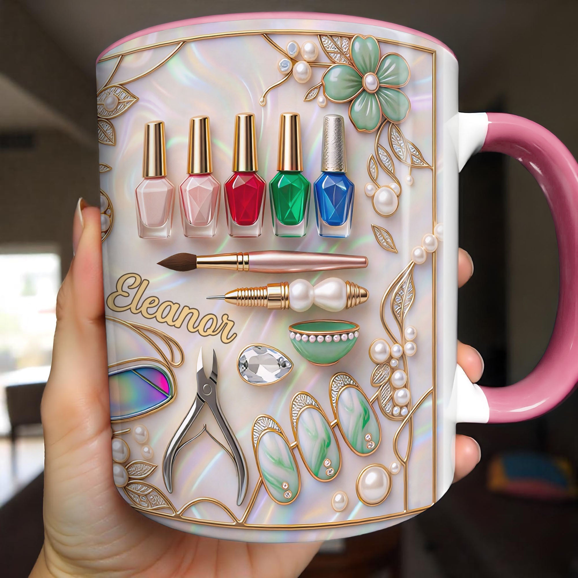 Nail Artist Life, Personalized Custom Accent Mug, Gift For Nail