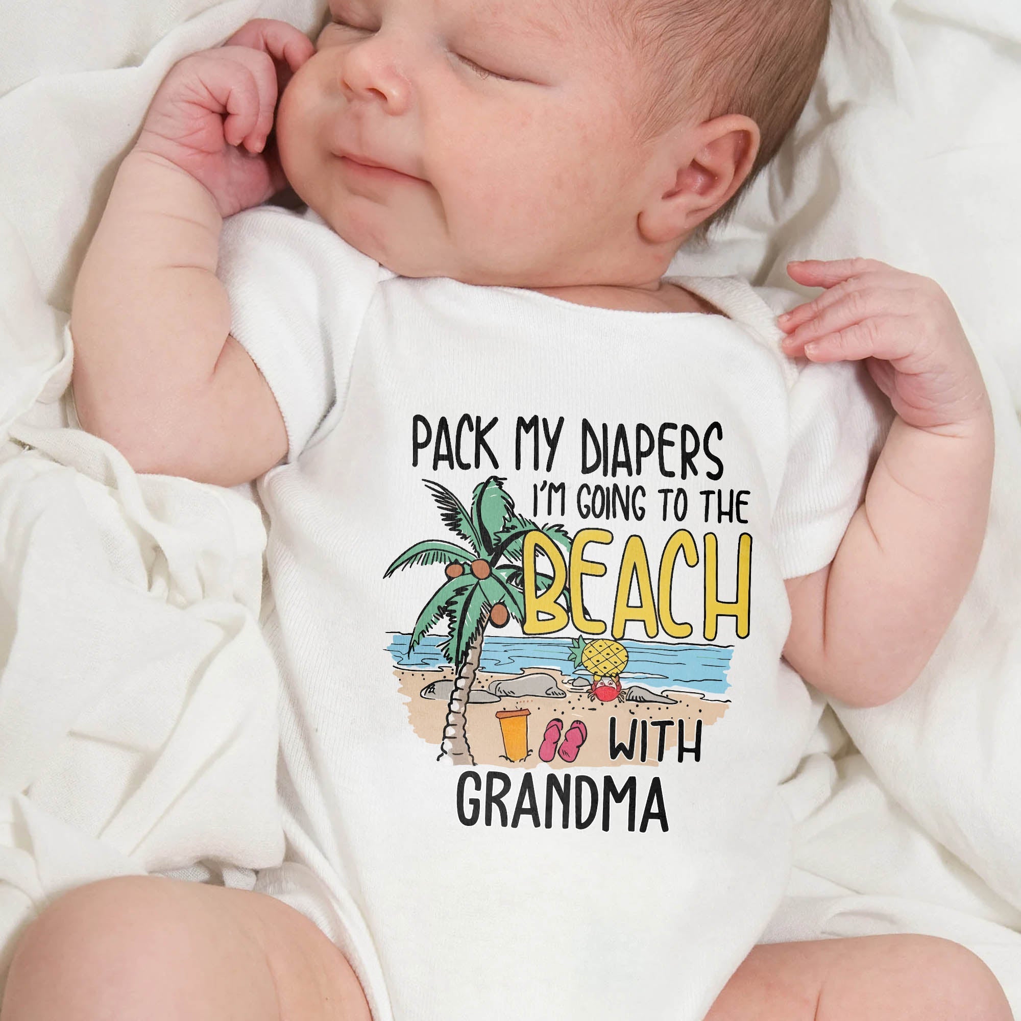 Pack My Diapers, Going To The Beach With Palm Tree