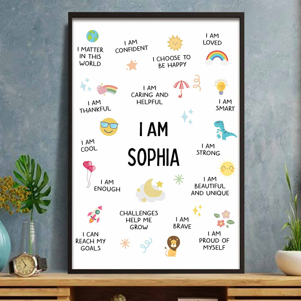I Am Cool, I Am Proud of Myself, Confidence Boosting Art - Personalized Custom Vertical Poster - KID231_VPOS