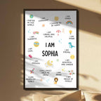 I Am Cool, I Am Proud of Myself, Confidence Boosting Art - Personalized Custom Vertical Poster - KID231_VPOS
