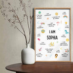 I Am Cool, I Am Proud of Myself, Confidence Boosting Art - Personalized Custom Vertical Poster - KID231_VPOS