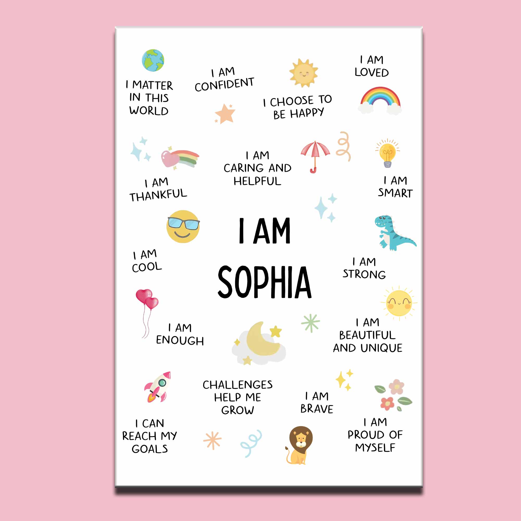 I Am Cool, I Am Proud of Myself, Confidence Boosting Art - Personalized Custom Vertical Poster - KID231_VPOS