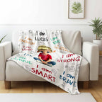 I Am Strong, Brave And Unique, Cartoon Girl Blanket
