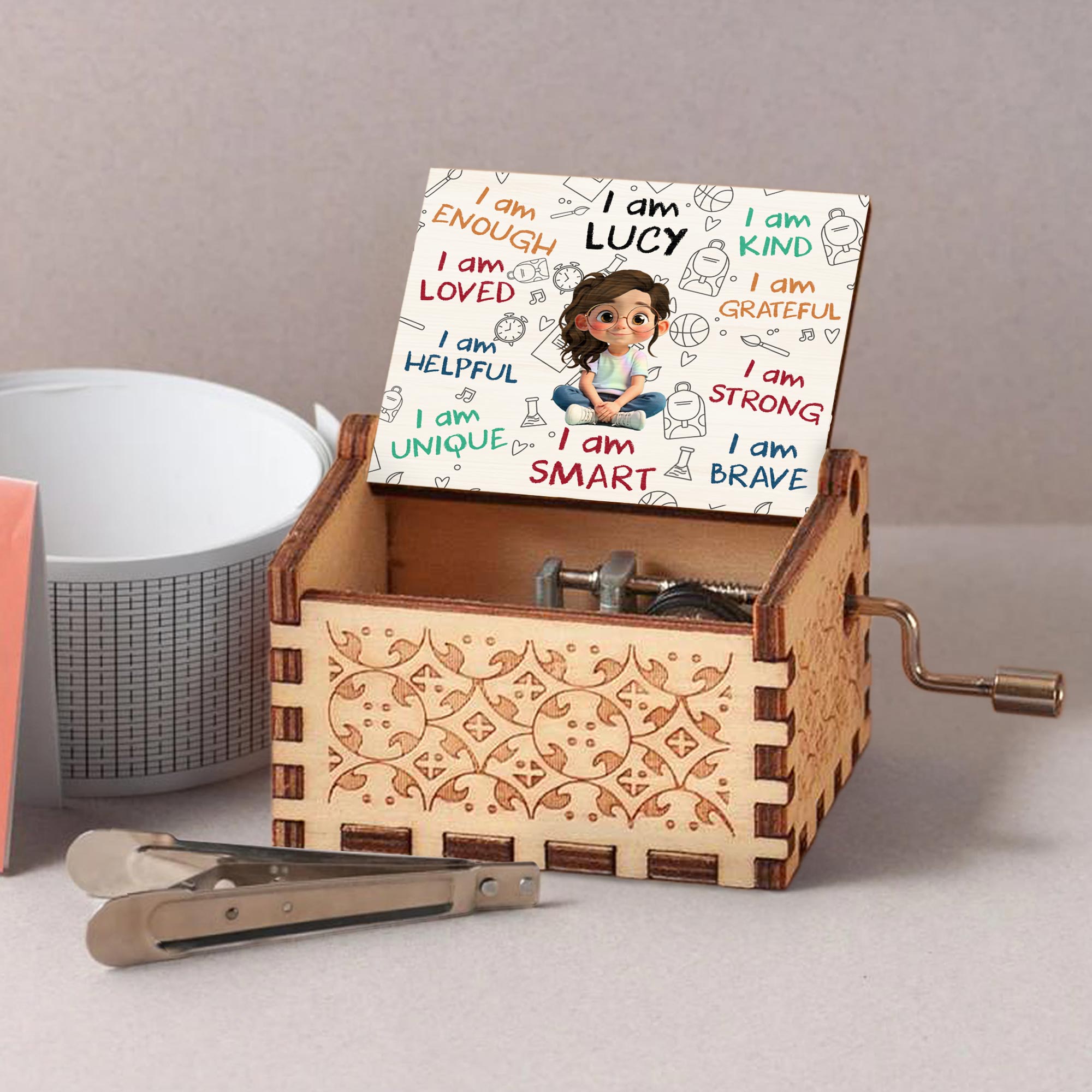 I Am Loved, I Am Strong, Encouraging Words With Child Design