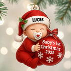 Baby's 1st Christmas, Adorable Santa Hat Ornament