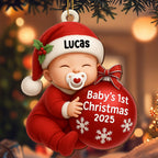 Baby's 1st Christmas, Adorable Santa Hat Ornament