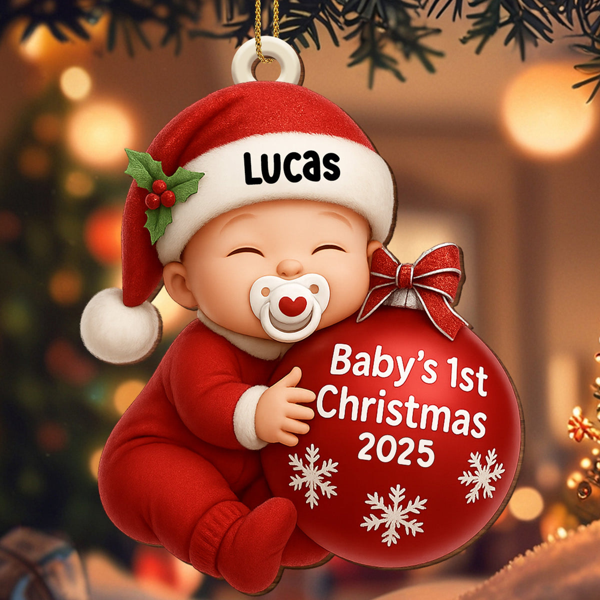 Baby's 1st Christmas, Adorable Santa Hat Ornament