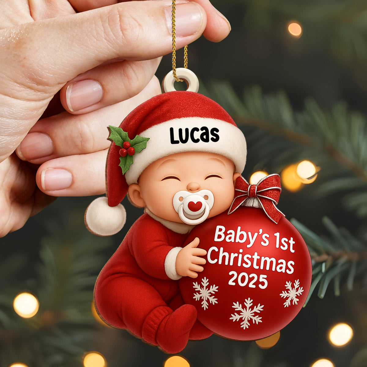 Baby's 1st Christmas, Adorable Santa Hat Ornament