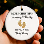 Merry Christmas Mommy And Daddy Baby Footprints