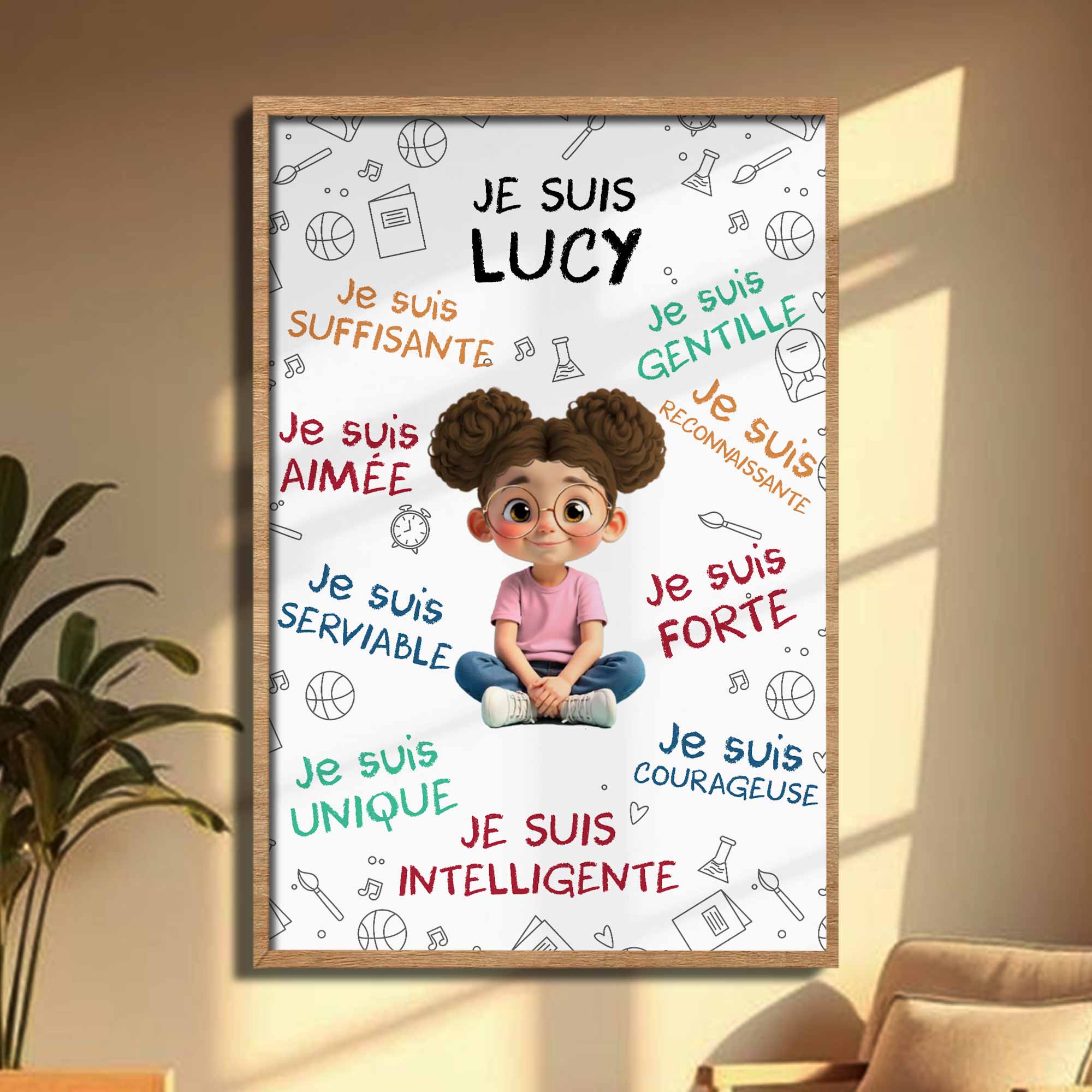 Empowering Words With Cartoon Girl For Daughter