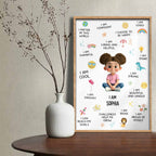 I Am Confident, Brave, And Beautiful Custom Poster - Personalized Custom Vertical Poster - KID324_VPOS