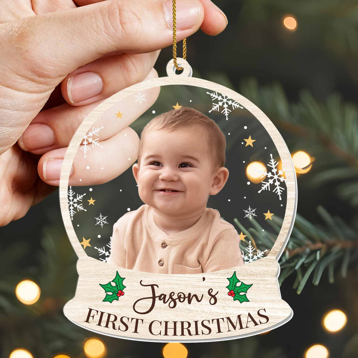 Your Baby's First Christmas, Customizable Photo Ornament