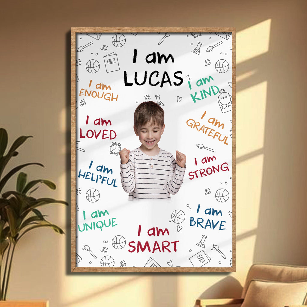 I Am Loved, Encouraging Words Poster For Young Girls - Personalized Custom Vertical Poster - KID341_VPOS