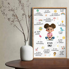 Je Suis Conscient, Affirmation Poster With Cartoon Boy And Stars